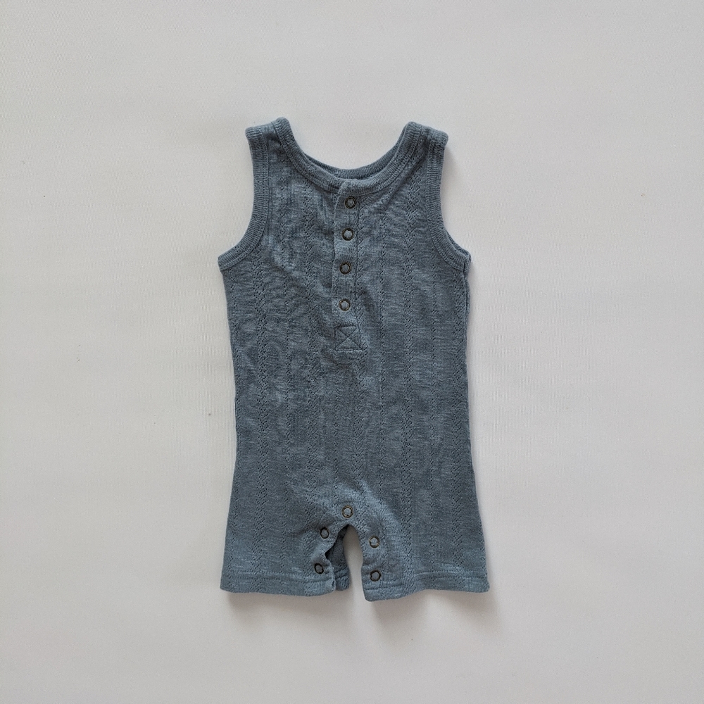 L'ovedbaby Organic Cotton Blue Sleeveless Romper